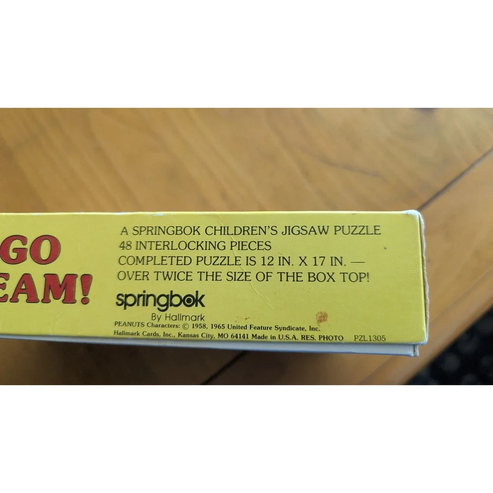Vintage Peanuts Springbok Puzzles Snoopy Charlie Brown Baseball Go Team Set of 2